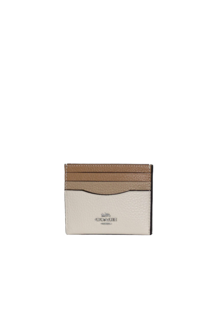 Coach Slim Id Card Case In Sandy Beige Multi CK441