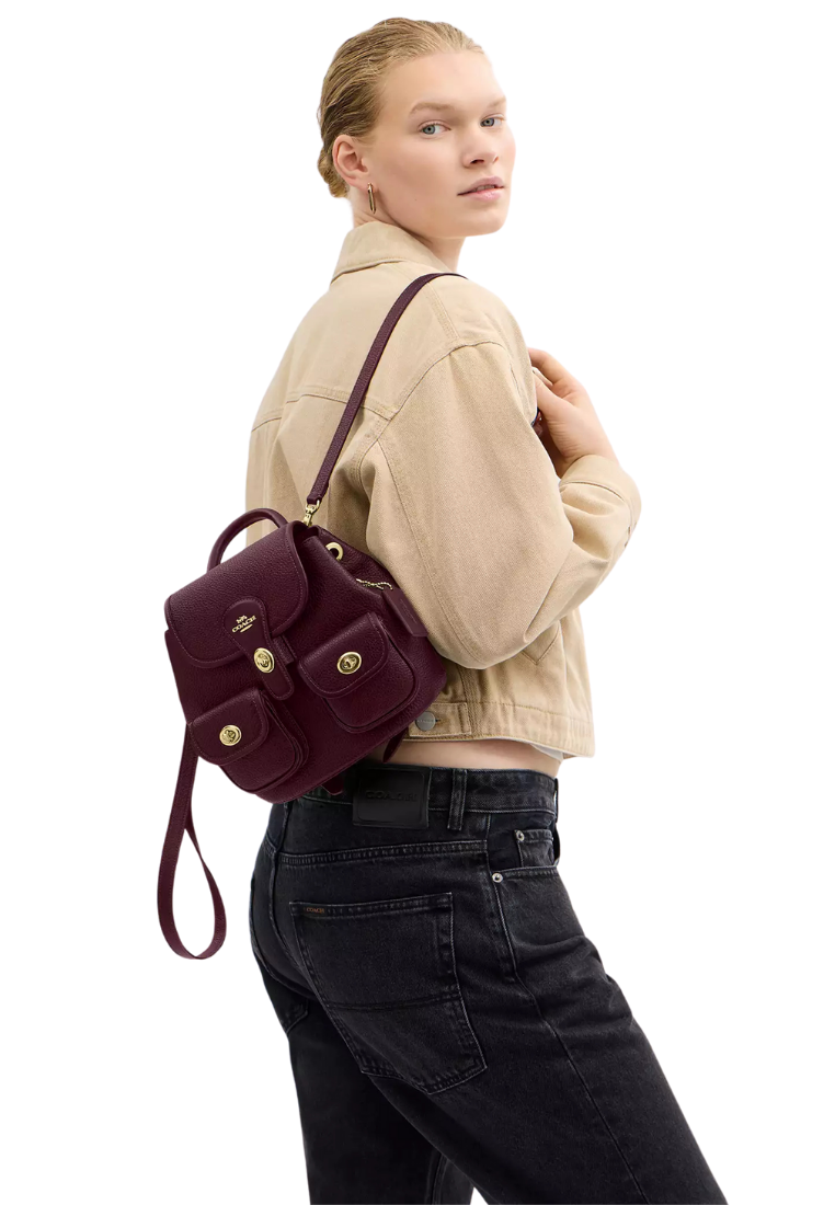 ( PREORDER ) Coach Hadley Backpack In Dark Wine CBH09