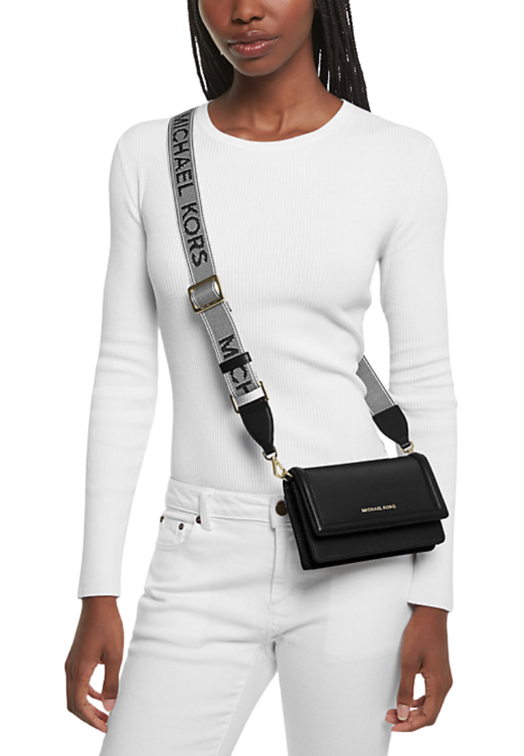( PREORDER ) Michael Kors Jet Set Small Nylon Gabardine Smartphone Crossbody Bag In Black 32F3GJ6C1I