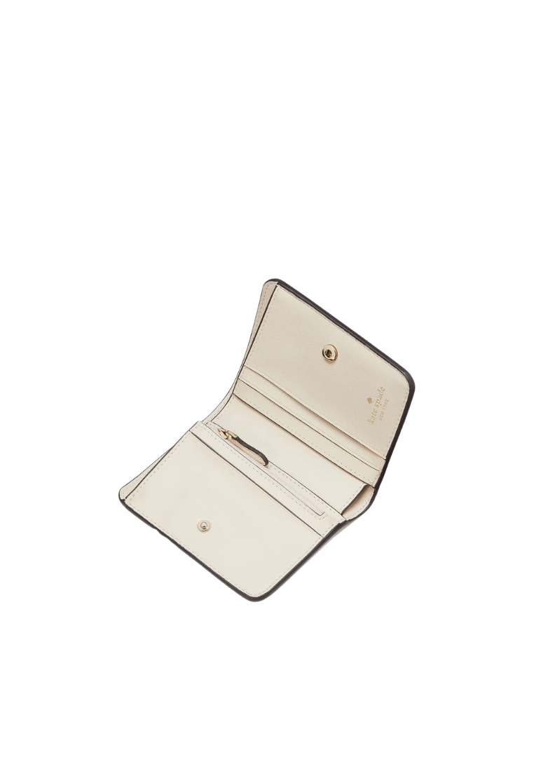 Kate Spade Flower Small Billfold Wallet In Dark Beige KG493