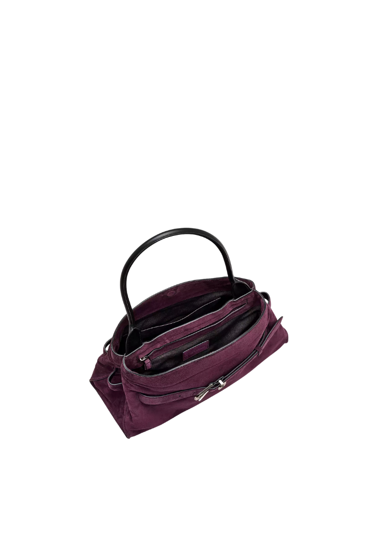 ( PREORDER ) Marc Jacobs The Suede Dakota Satchel Bag In Dark Plum 2F5HSC009H01