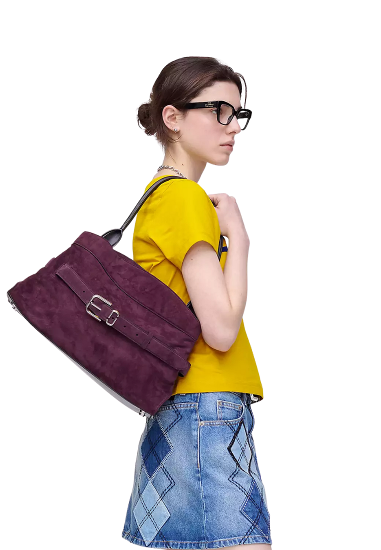 ( PREORDER ) Marc Jacobs The Suede Dakota Satchel Bag In Dark Plum 2F5HSC009H01