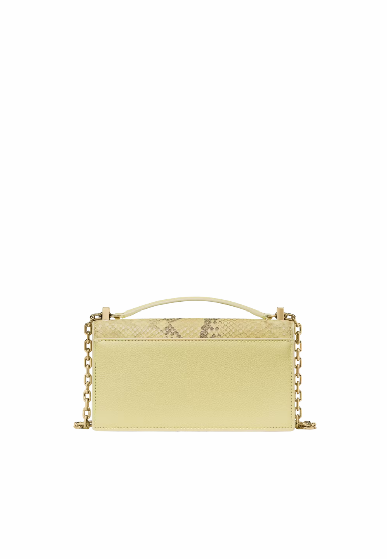 ( PREORDER ) Kate Spade Deco Snake Embossed Mini Crossbody Bag In Pale Citron KO361