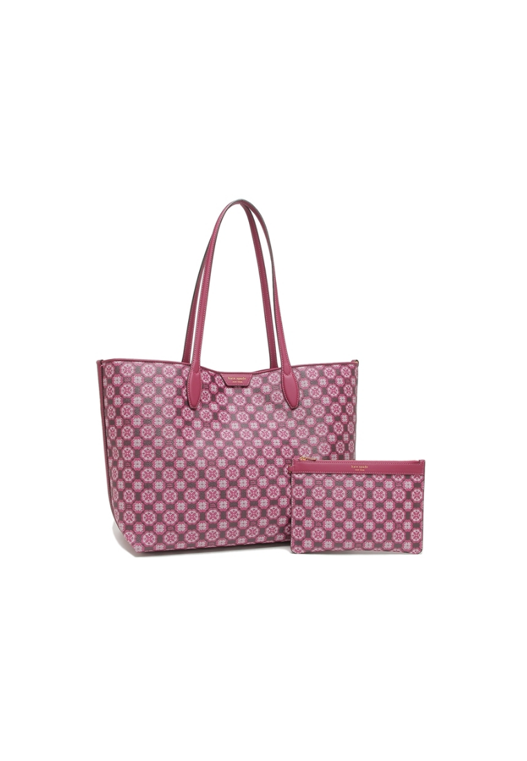 Kate Spade Flower Monogram Sutton Totebag Medium In Garnet Rose K9026