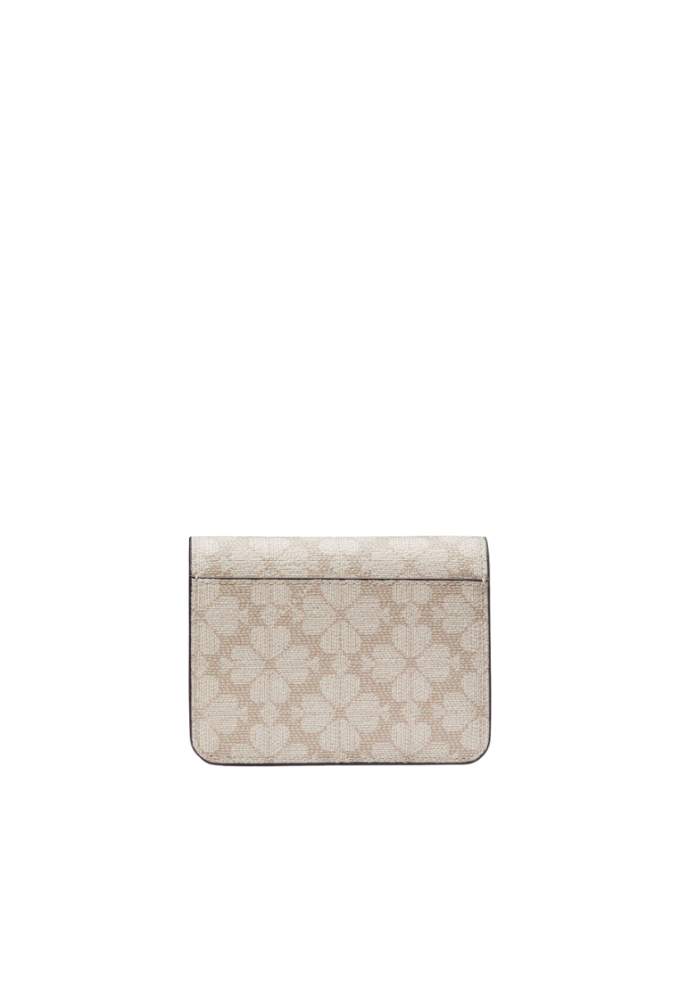Kate Spade Flower Small Billfold Wallet In Dark Beige KG493