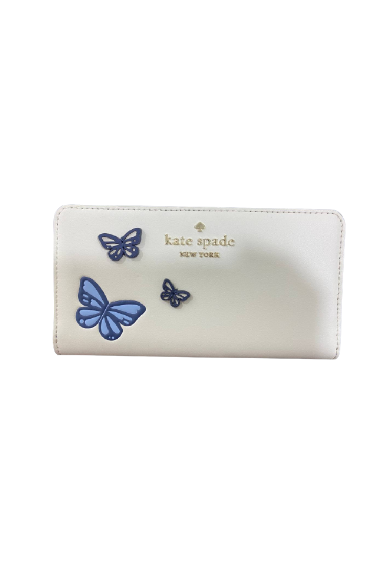 ( AS IS ) Kate Spade Flutter Fly Large Slim Bifold Wallet In Multi KB536