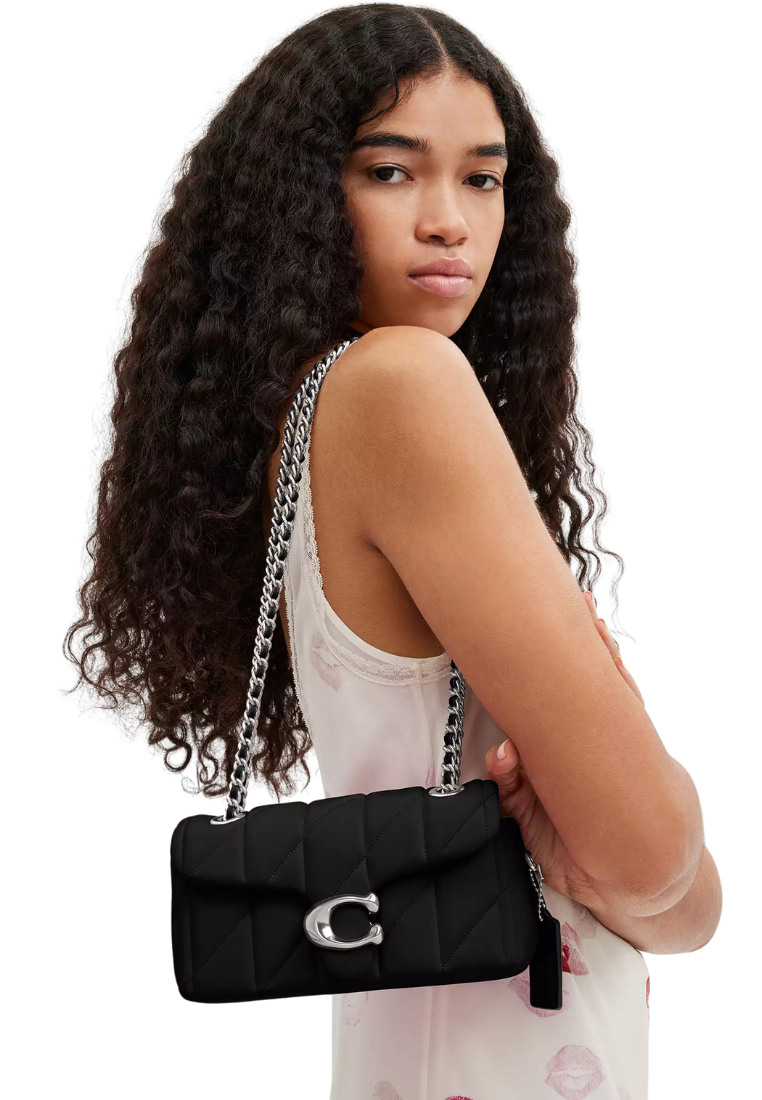 ( PREORDER ) Coach Tabby 20 With Pillow Quilting Shoulder Bag In Silver Black CP149