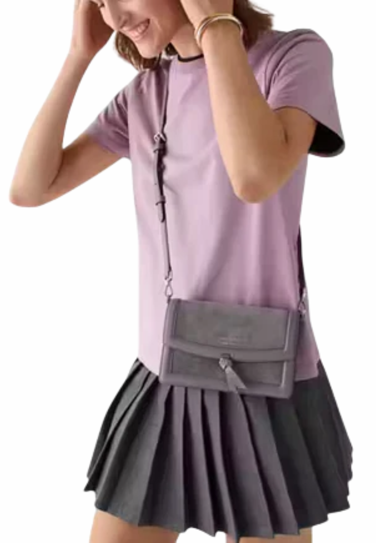 Kate Spade Knott Suede Mini Flap Crossbody Bag In Hare Grey KN307