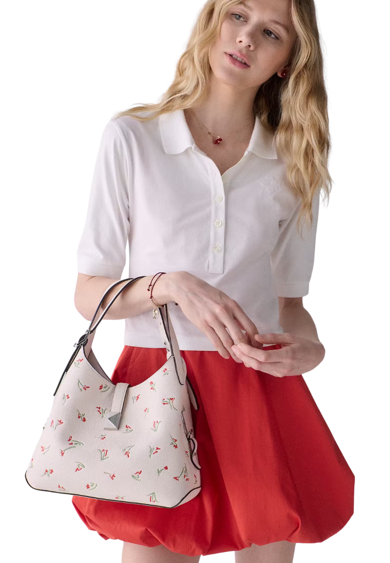 ( PREORDER ) Kate Spade Deco Vibrant Buds Tote bag In Cream Multi KO635