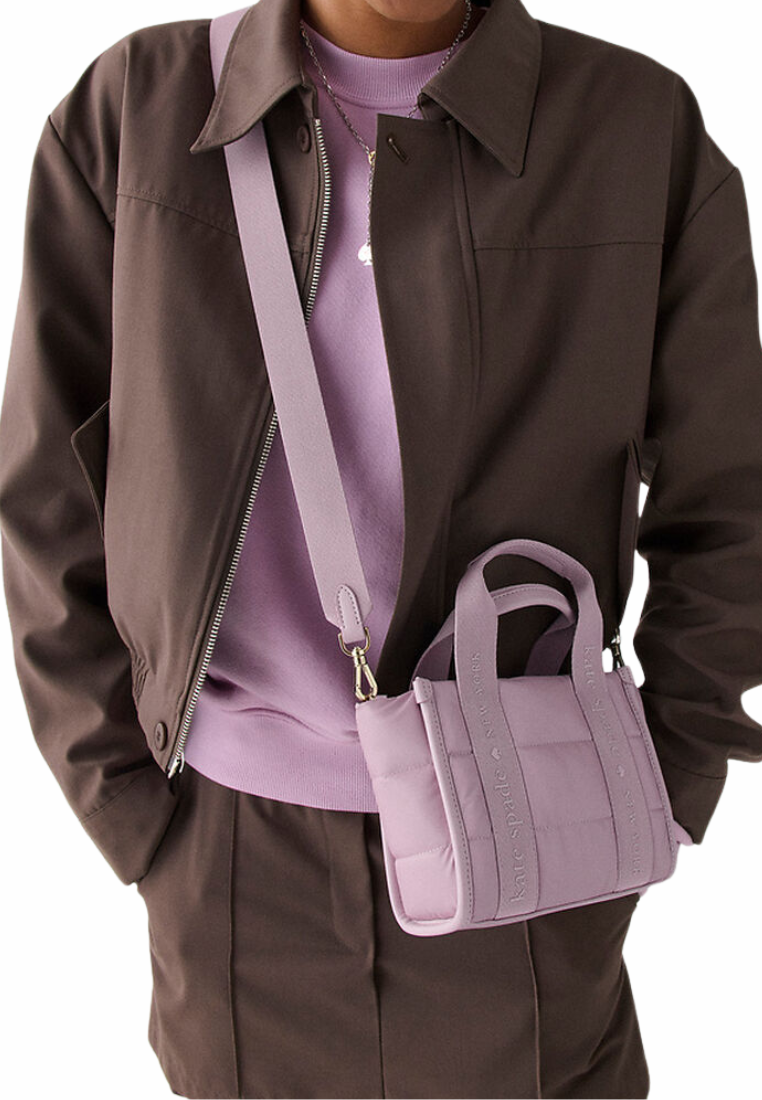 Kate Spade Kip Puffy Mini Tote Bag In Lavender Smoke KM668