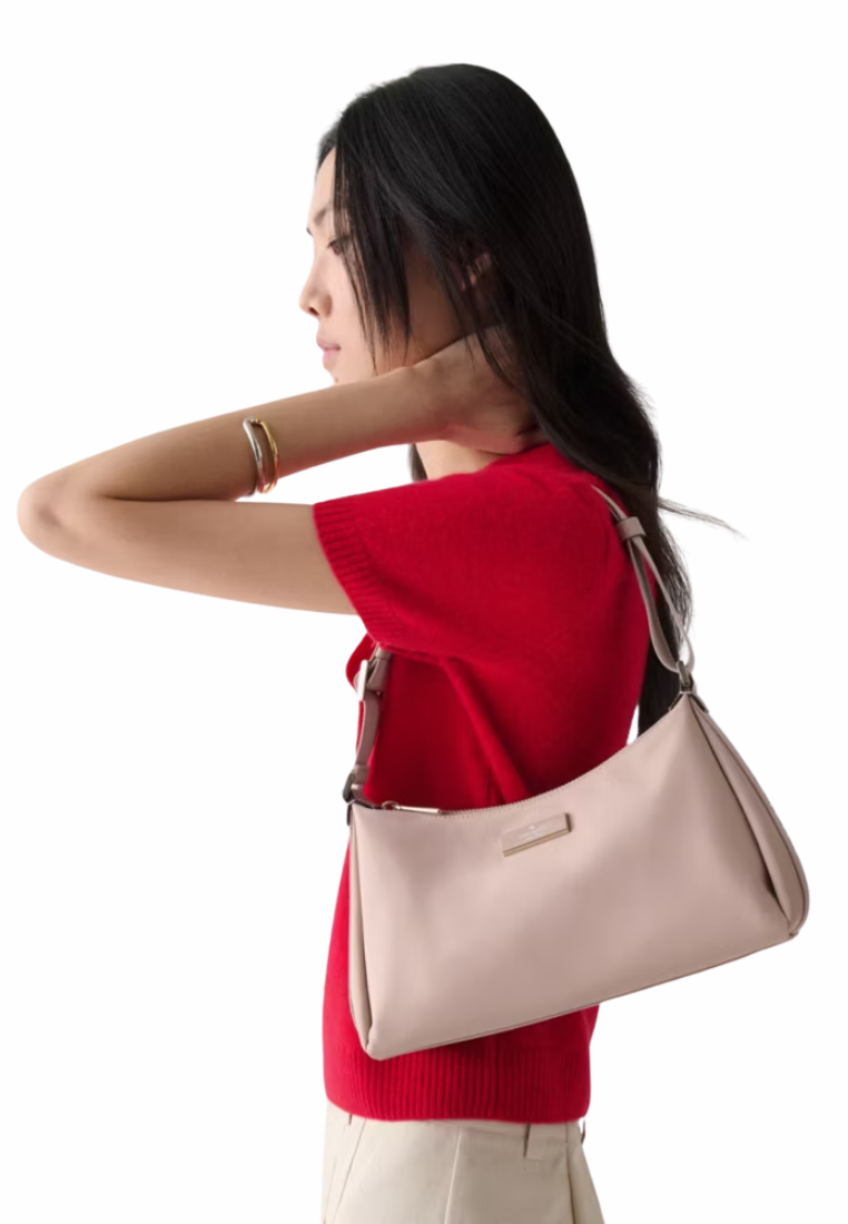 Kate Spade Carter Nylon Small Shoulder Bag In Warm Beige KL967