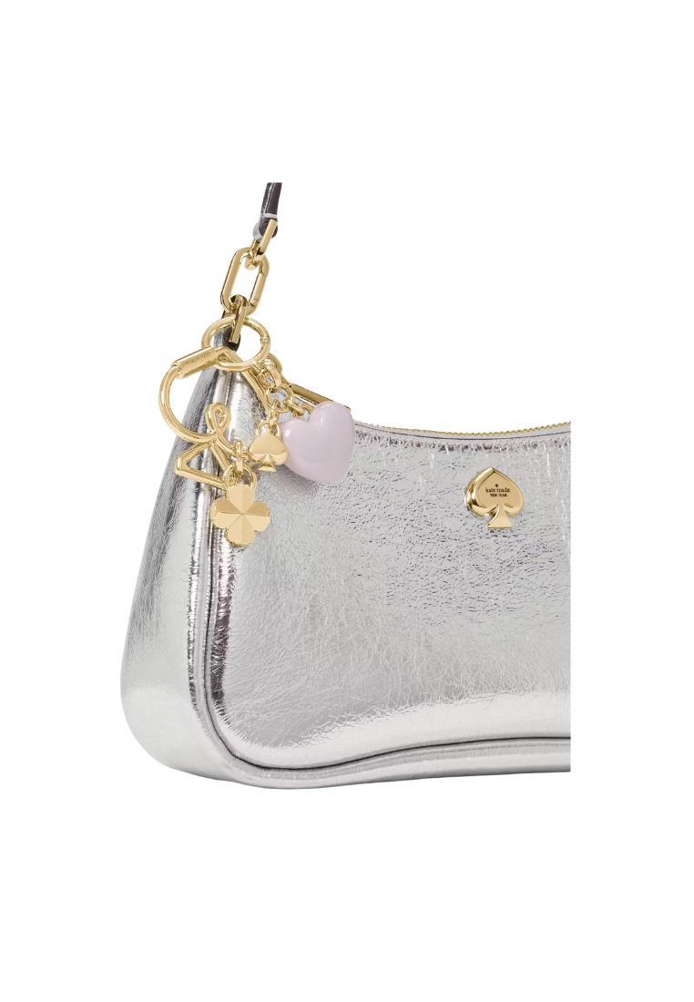 ( PREORDER ) Kate Spade Heart Bag Charm In Lilac Moon KN239