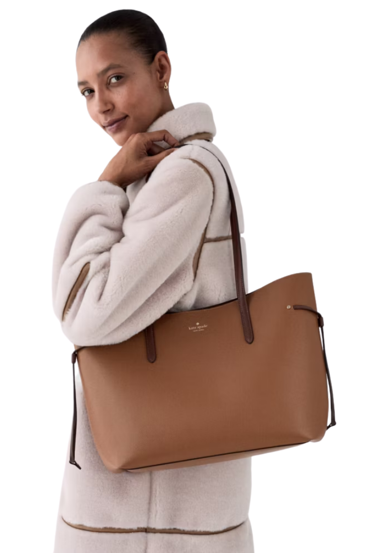 ( PREORDER ) Kate Spade Cleo Tote Bag In Warm Gingerbread Multi KP276