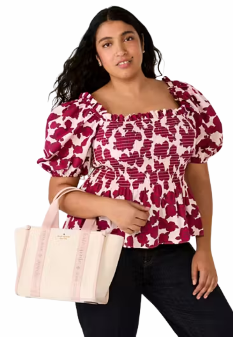 Kate Spade KIP Canvas Small Tote Bag In Rose Smoke KG767