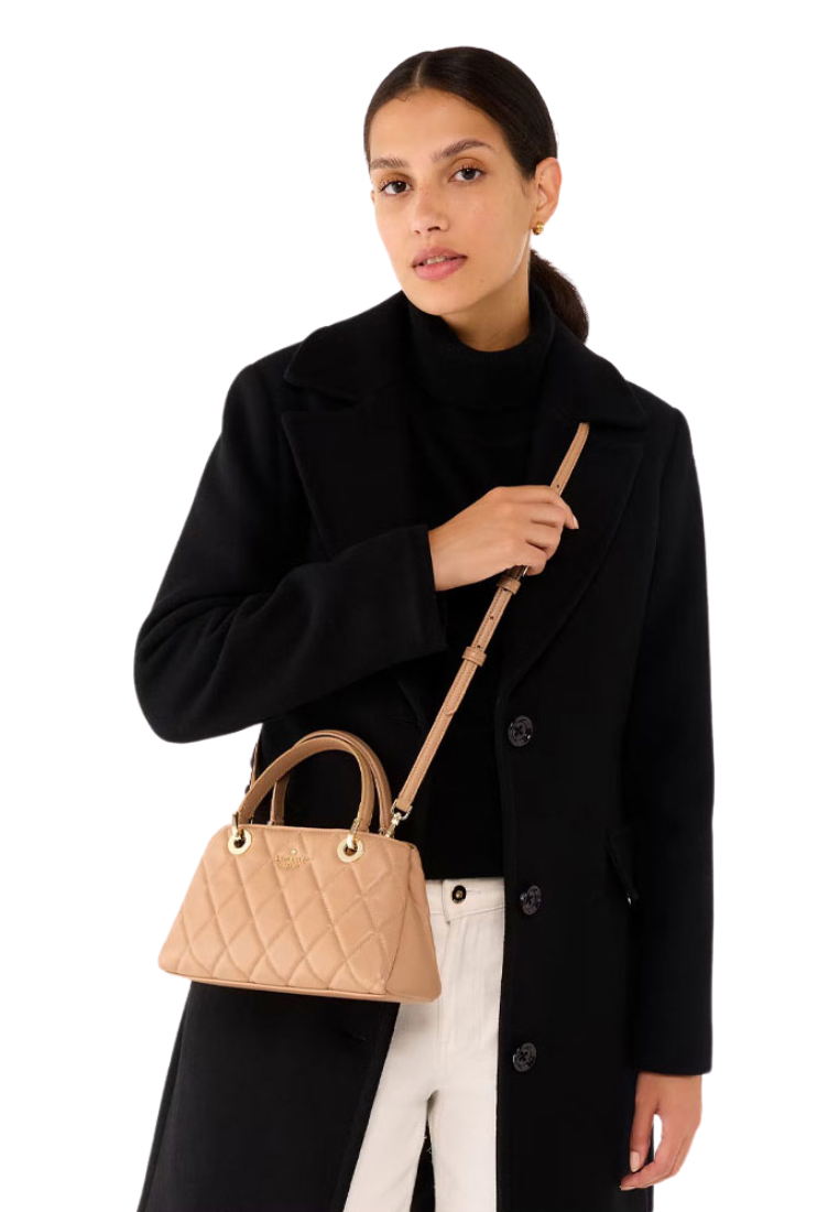 Kate Spade Carey Small Quilted Sullivan Satchel Bag In Tiramisu KI849
