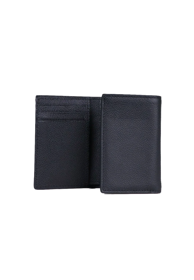 Coach Trifold Wallet Sportcalf Leather In Black 23845