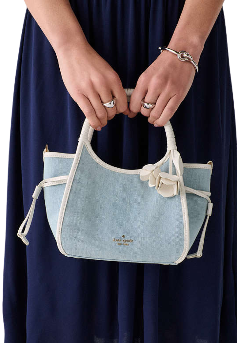 Kate Spade Stash Mini Carryall Bag Denim Floral In Blue Multi KN649