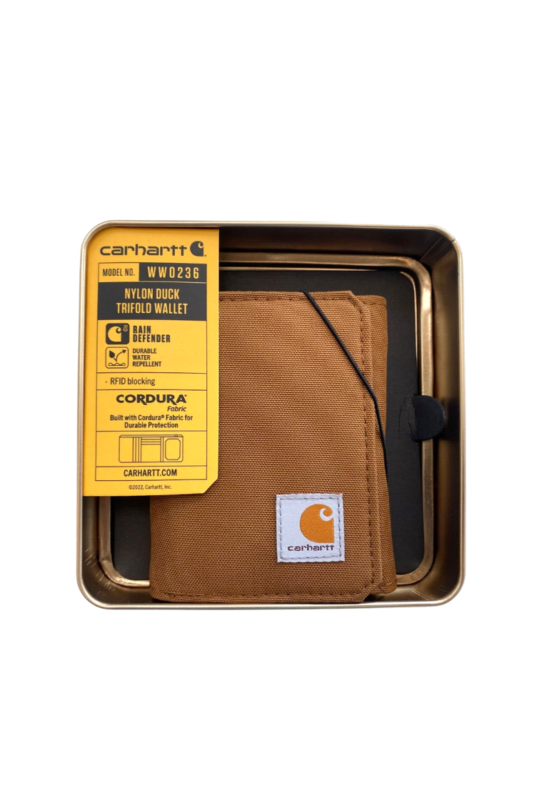 Carhartt Nylon Duck Trifold Wallet In Brown WW0236
