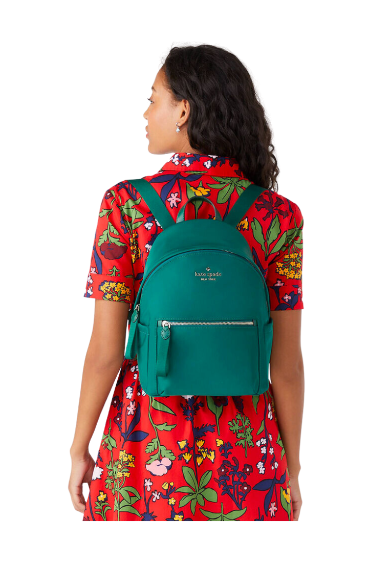 Kate Spade Chelsea Medium Backpack Nylon In Deep Jade KC522