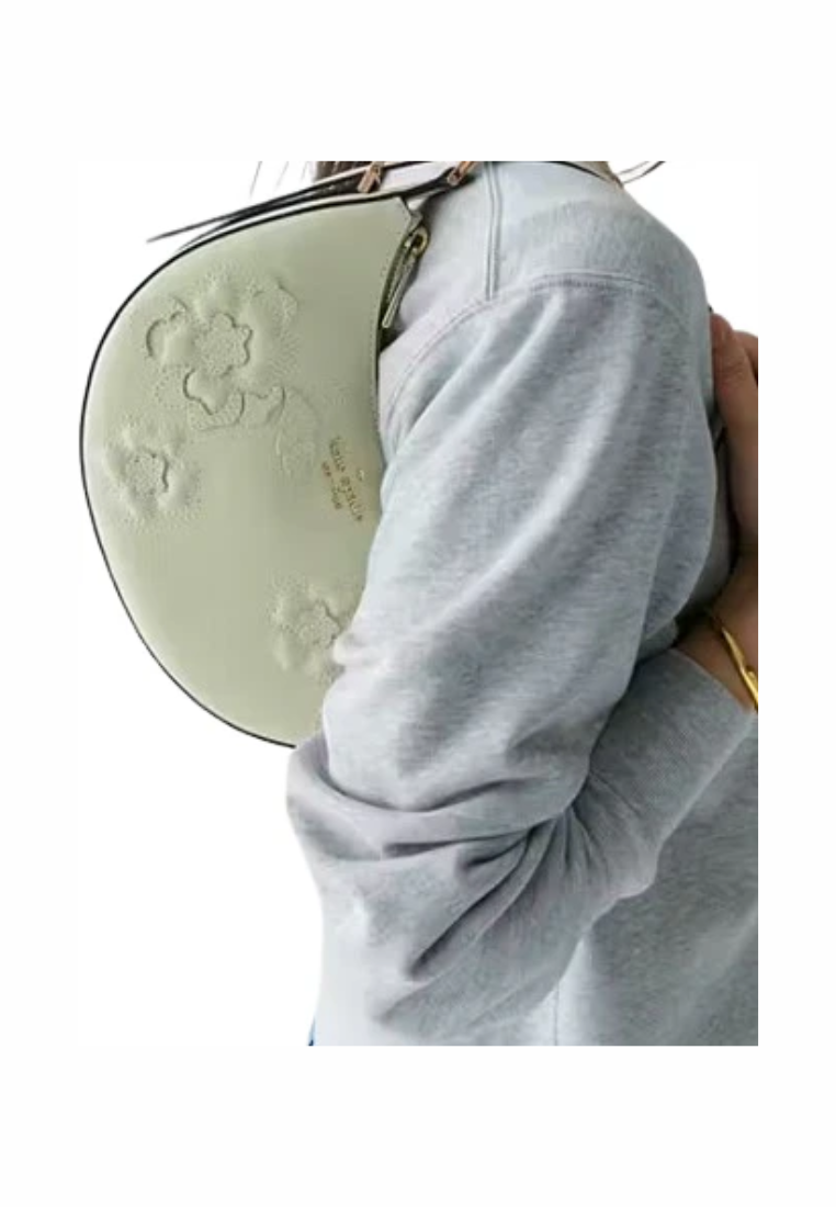 Kate Spade Madison Floral Applique Crescent Shoulder Bag In Sage Bundle KL938