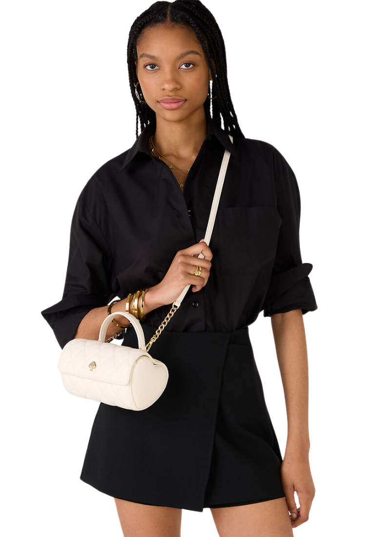 Kate Spade Heart Barrel Quilted Crossbody Bag In Meringue KK175