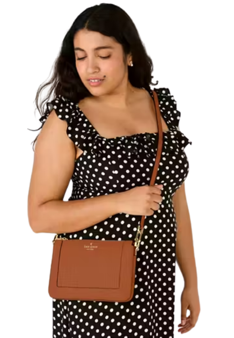 Kate Spade Lena Double Compartment Crossbody Bag In Warm Ginger KH430