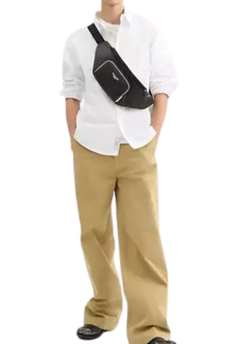 Coach Racer Belt Bag Blocked Signature Canvas In Walnut CY776