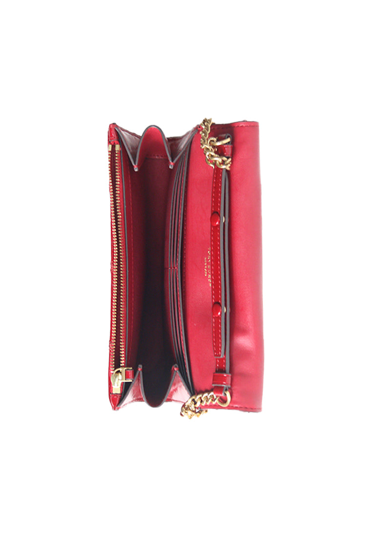 Tory Burch Willa Shine Chain Wallet In Berry 164057