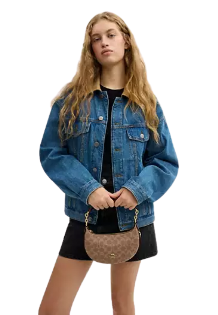 Coach Mini Payton Shoulder Bag In Signature Canvas In Tan Brown CEL06