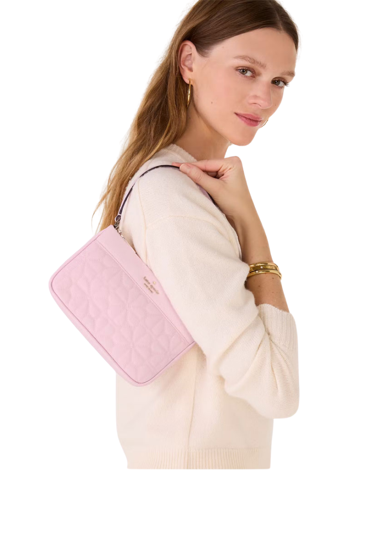 Kate Spade Flower Quilted Fabric Wristlet In Pink Horizon KK255