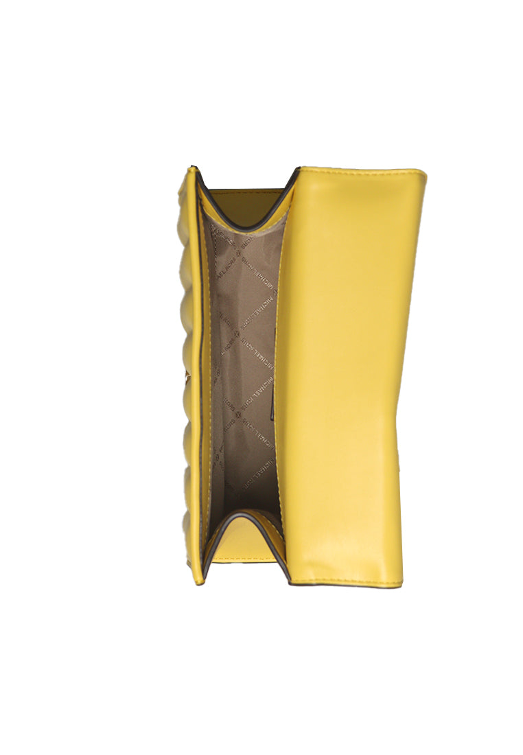 Michael Kors Whitney Medium Quilted Flap Shoulder Bag In Golden Yellow 35R4GWHL6U