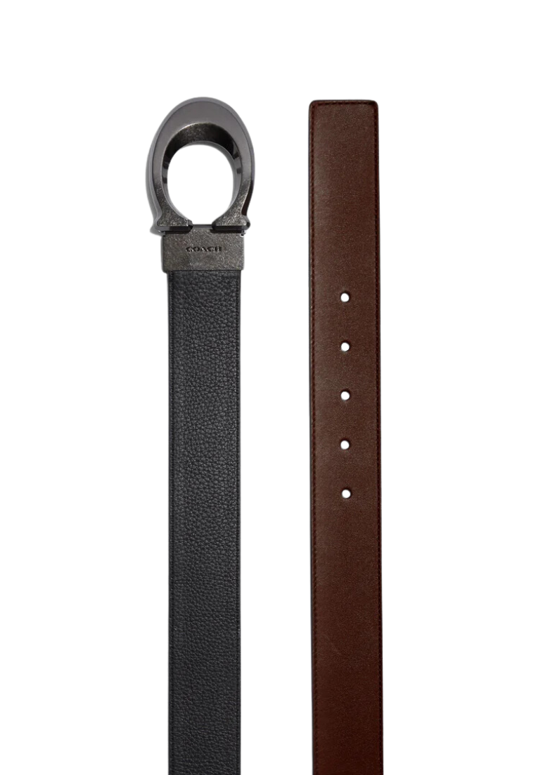 Coach Signature Buckle Cut To Size Reversible Belts In Gunmetal CQ013