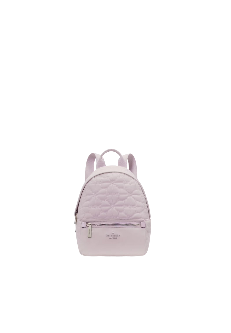 kate spade lilac mini backpack Kate Spade Spade Flower Quilted Small Backpack In Pale Amethyst KK158 – Fashrevo