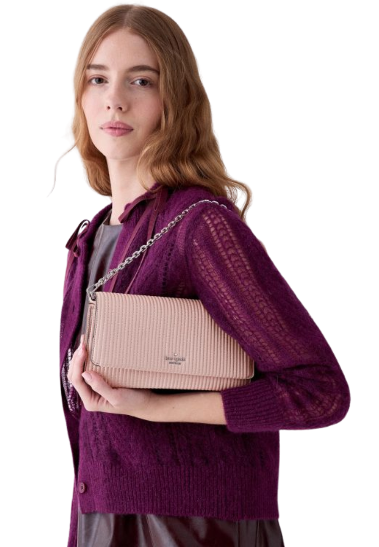 Kate Spade Ivy Shiny Quilted Crossbody Bag In Rose Smoke KP312