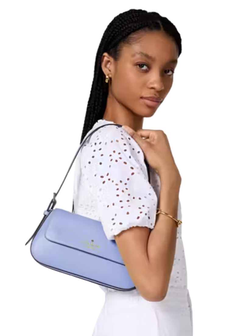 Kate Spade Madison Shoulder Bag Small Flap In Frosted Blueberry KK952