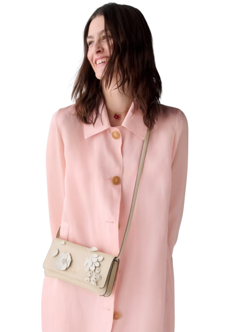 Kate Spade Ivy Floral Crossbody Bag In Milk Glass KO456