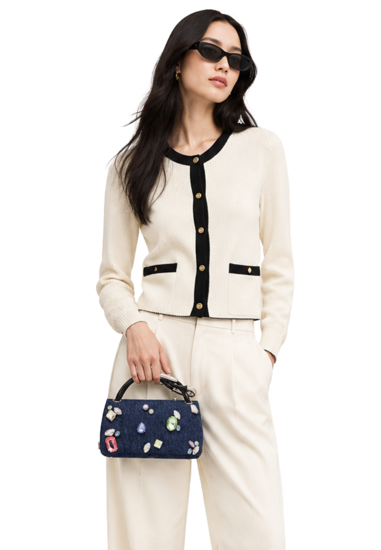 Marc Jacobs The Gem Denim Micro Dual Handbag In Indigo 2F5HSC012H02