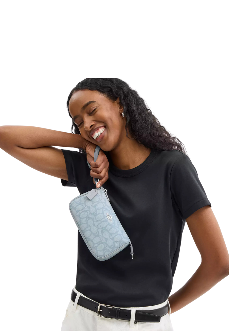 ( PREORDER ) Coach Nolita 19 In Sketch Signature Canvas Shoulder Bag In Silver Ice Blue CBM72
