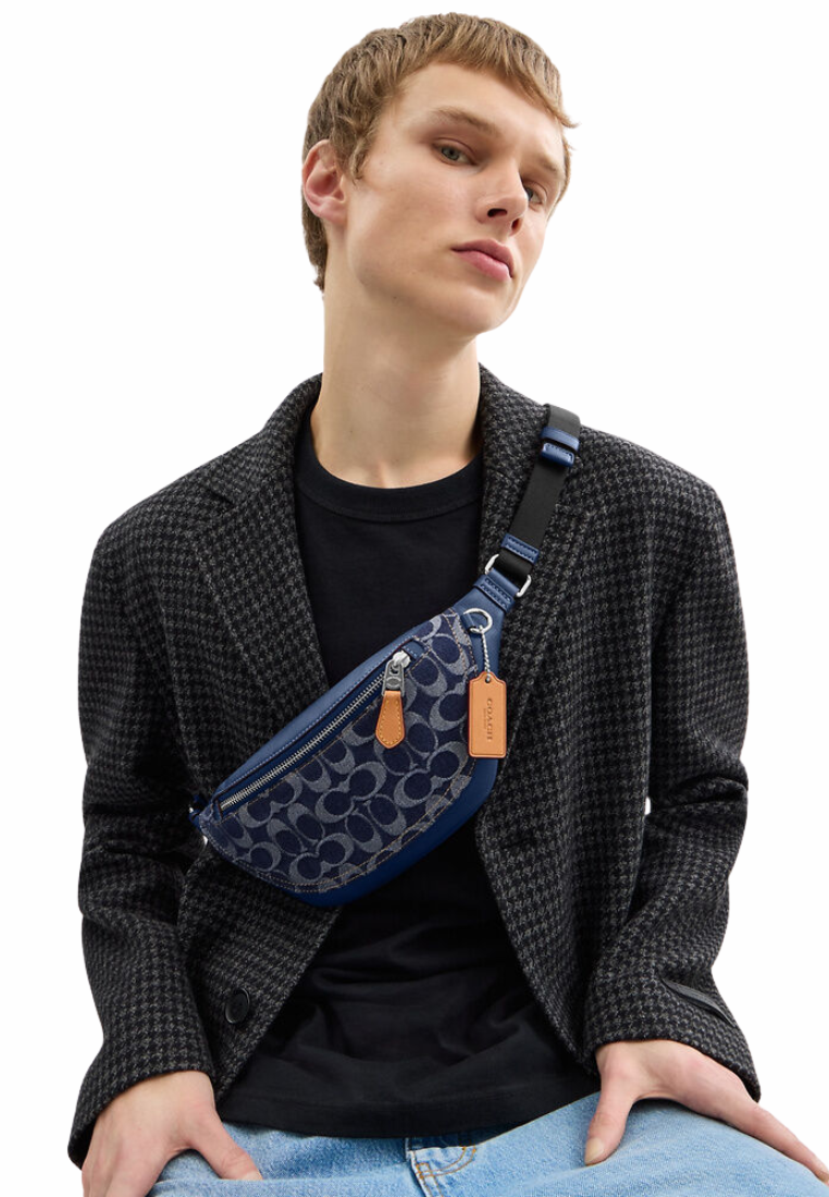 Coach Warren Mini Belt Bag In Denim Deep Blue CY886