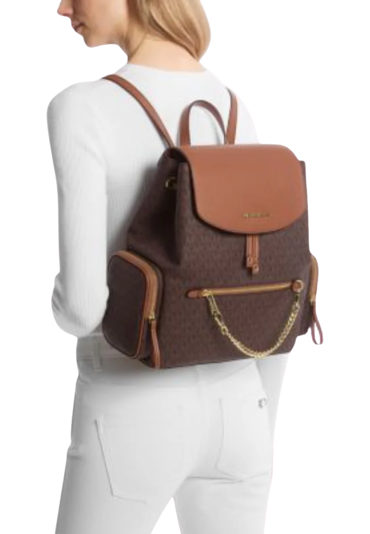 Michael Kors Jet Set Large Logo Backpack In Brown 35T1GTTB3B