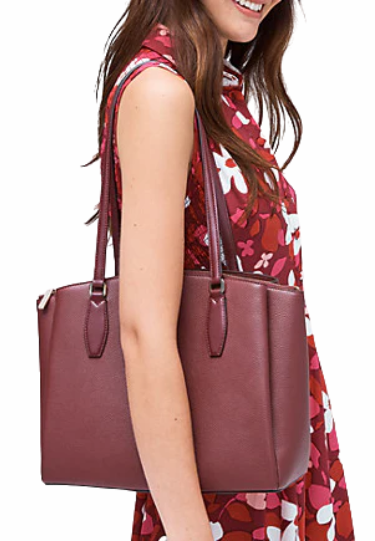 Kate Spade Monet Large Compartment Tote Bag In Dark Merlot WKRU6948