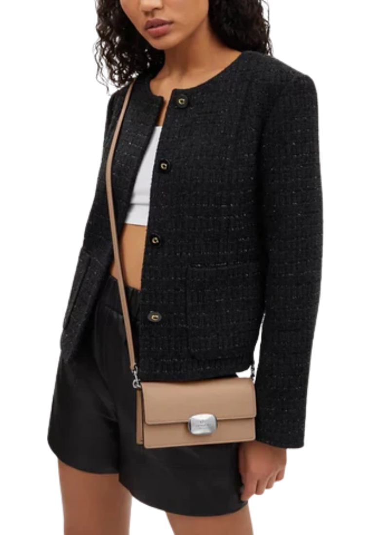 Coach Eliza Small Flap Crossbody Bag In Taupe CP045