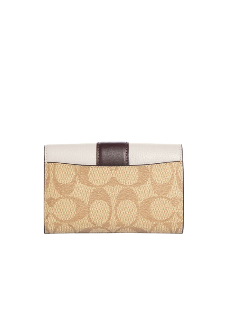 Coach Medium Grace CC060 Wallet With Signature Canvas In Light Khaki Chalk Multi
