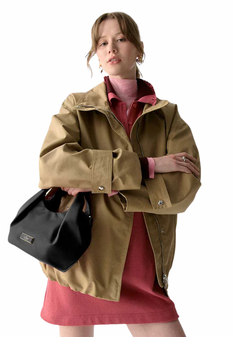 Kate Spade Carter Nylon Small Pleated Crossbody Bag In Black KL965