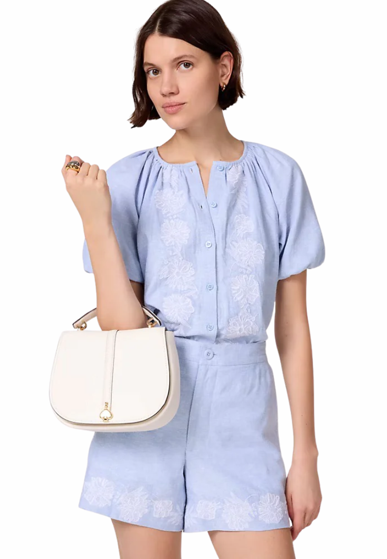 Kate Spade Kayla Saddle Bag In Meringue KL025