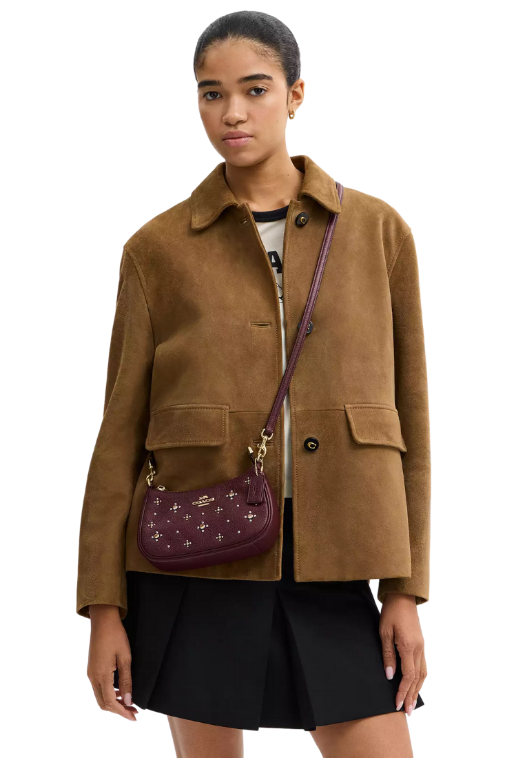 ( PREORDER ) Coach Teri Mini With Crystal Crossbody Bag In Novelty Gold CCE43