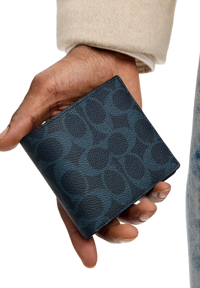 Coach ID Billfold Wallet In Ink Blue CY394