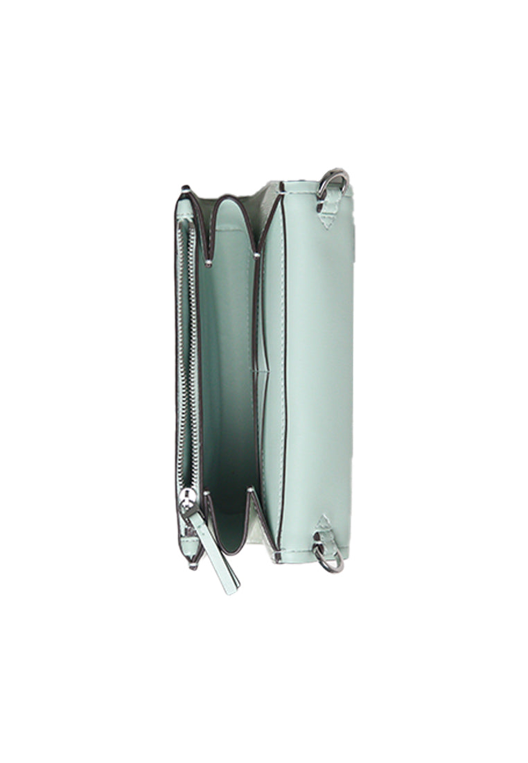 ( AS IS ) Tory Burch Emerson Chain Crinkle Crossbody Bag In Mint Drop 170177