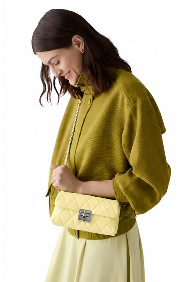 Kate Spade Carey Quilted Mini Crossbody Bag In Lemon Fond KN710