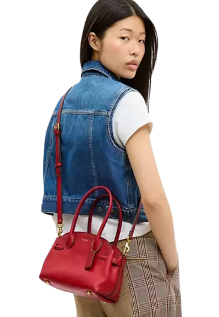 ( PREORDER ) Coach Soft Empire 21 Carryall Bag In Brass Scarlet CDT65